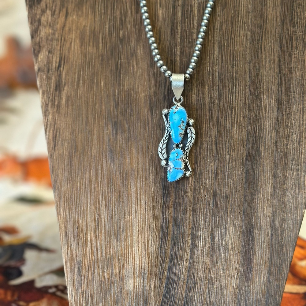 Golden Hills double stone pendent
